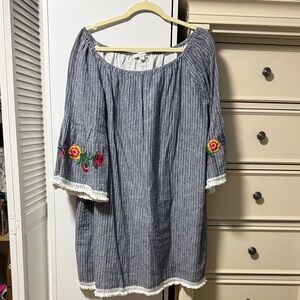 Beachlunchlounge Blue and White Striped dress